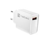 Natec USB Charger Ribera 1X USB-A 18W, White