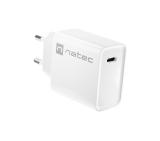 Natec USB Charger Ribera 1X USB-C 20W, White