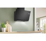 Bosch DWK81AN60, SER6, Wall hood 80 cm, A+, EcoSilence Drive, TouchSelect, transparent glass, black print, max 432 m3/h, 51 dB, HC