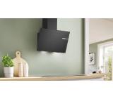 Bosch DWK65DK60, SER2, Wall hood 60 cm, A, LED lights, transparent glass, black print, max 430 m3/h, 60 dB