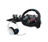 Logitech G29 Driving Force Racing Wheel for PlayStation 5 and PlayStation 4 - Black,  Astro A10, PS5/PS4 - White