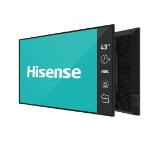 Hisense Digital Signage 43" GM series, 18/7. 4k, DLED, 60Hz, 500 nit, 1200:1, 8 ms, WiFi, BT 5.1, LAN, Android 11, VESA 300x300, Anti-glare, Black