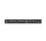 Zyxel XGS4600-32F L3 Managed Switch, 24 port Gig SFP, 4 dual pers. and 4x 10G SFP+, stackable, dual PSU