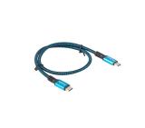 Lanberg USB-C(M) -> USB-C (M) 4.0 cable 0.5m 100W 8K 30Hz Black-Blue