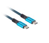 Lanberg USB-C(M) -> USB-C (M) 4.0 cable 0.5m 100W 8K 30Hz Black-Blue