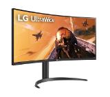 LG 34WP75CP-B, 34" 21:9 UltraWide Curved QHD (3440x1440) VA, HDR 10, 160Hz, AMD FreeSync, 1ms MBR, 300 cd/m2, 3000:1, sRGB 99%, USB, HDMI, USB type-C, DisplayPort, Speakers 7W x 2, Height Adjustable, Tilt, Black