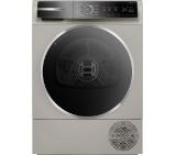 Bosch WQB246CX0, SER8, Tumble dryer with heat pump 9kg A+++ -10% /B cond. 59dB, Silver inox, selfCleaning Condenser, drain set, Twin Rotary compressor, speedPerfect, Reverse tumble action, Iron Assist, interior light, HC, reversible chrome blackgray door