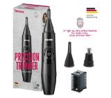 Beurer MN2X Precision trimmer, Incl. 3 attachments for trimming and shaping eyebrows, nose and ear hairs, High-quality stainless steel attachments, (IPX4), Battery-powered, Incl. protective cap, cleaning brush and storage bag