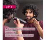 Beurer MN4X beard styler, 2 Attachments, slim titanium contour blade, Battery and mains operation, LED display, 10 cutting lengths, 2 comb attachments with length adjustment: 3–7 and 8–12 mm,Water-resistant