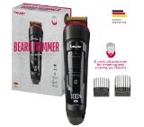 Beurer MN4X beard styler, 2 Attachments, slim titanium contour blade, Battery and mains operation, LED display, 10 cutting lengths, 2 comb attachments with length adjustment: 3–7 and 8–12 mm,Water-resistant