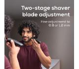 Beurer MN4X beard styler, 2 Attachments, slim titanium contour blade, Battery and mains operation, LED display, 10 cutting lengths, 2 comb attachments with length adjustment: 3-7 and 8-12 mm,Water-resistant