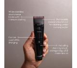 Beurer MN5X hair clipper, 7 Attachments, 6 adjustable cutting lengths and 4-stage fine adjustment, LED display with battery display, Battery and mains operation, travel lock display and charge display, storage bag