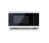 Sharp YC-MG02E-W, Fully Digital, Built-in microwave grill, Grill Power: 1000W, Cavity Material -steel, 20l, 800 W, LED Display Blue, Timer & Clock function, Child lock, White door, Defrost, Cabinet Colour: White