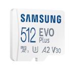 Samsung 512GB micro SD Card EVO Plus with Adapter, UHS-I interface, Read Speed up to 160MB/s