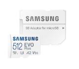 Samsung 512GB micro SD Card EVO Plus with Adapter, UHS-I interface, Read Speed up to 160MB/s