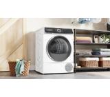 Bosch WQH245B4BY, SER6 Tumble dryer with heat pump 9kg  A+++/C / B cond., 63dB, SelfCleaning condenser, drain set, interior light, HC, Touch DirectSelect display, silver-blackgrey door