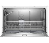 Bosch SKS2ITW00E, SER2, Compact dishwasher, E, Polinox, 8l, 6ps, 6p/2o, 49dB(C), white, display, Auto program, SpeedPerfect, Start delay