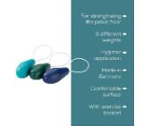 Beurer PT 20 Pelvic Floor training Aids; Can improve, remedy or prevent bladder weakness; 3 identically sized tampon-shaped cones of different weights /28, 52 & 71g/; Incl. exercises with training instructions