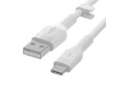 Belkin BOOST CHARGE Flex Silicone cable USB-A to USB-C - 1M - White