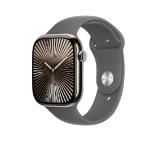 Apple Watch S10 Cellular 42mm Natural Titanium Case with Stone Grey Sport Band - S/M