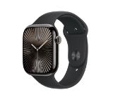 Apple Watch S10 Cellular 42mm Slate Titanium Case with Black Sport Band - S/M