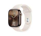 Apple Watch S10 Cellular 46mm Gold Titanium Case with Starlight Sport Band - S/M