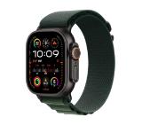 Apple Watch Ultra2 v2 Cellular 49mm Black Titanium Case with Dark Green Alpine Loop - Medium