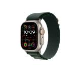 Apple Watch 49mm Loop: Dark Green Alpine Loop - Small - Natural Titanium Finish