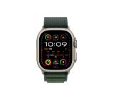 Apple Watch 49mm Loop: Dark Green Alpine Loop - Small - Natural Titanium Finish