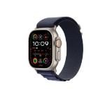 Apple Watch 49mm Loop: Navy Alpine Loop - Small - Natural Titanium Finish