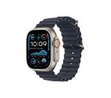 Apple Watch 49mm Band: Navy Ocean Band - Natural Titanium Finish