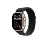 Apple Watch 49mm Loop: Black Trail Loop - S/M - Natural Titanium Finish