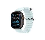 Apple Watch 49mm Band: Ice Blue Ocean Band Extension - Black Titanium Finish