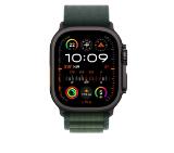 Apple Watch 49mm Loop: Dark Green Alpine Loop - Medium - Black Titanium Finish