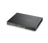 Zyxel XGS1935-28HP, 28 Port Lite-L3 Smart Managed PoE Switch, 24x Gigabit PoE and 4x 10G SFP+, hybrid mode, standalone or NebulaFlex Cloud, 375 Watt PoE