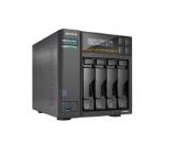 Asustor Lockerstor 4 Gen3 AS6804T 4 Bay NAS, AMD Ryzen Embedded Quad-Core 2.3GHz (burst up to 3.8GHz), Dual USB 4 Ports, Dual 10GbE Ports, Dual 5GbE Ports, 16G ECC RAM DDR5 (Max. 64GB) 4x M.2 SSD Slots (Diskless), 2 x Type C, Black