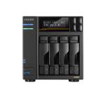 Asustor Lockerstor 4 Gen3 AS6804T 4 Bay NAS, AMD Ryzen Embedded Quad-Core 2.3GHz (burst up to 3.8GHz), Dual USB 4 Ports, Dual 10GbE Ports, Dual 5GbE Ports, 16G ECC RAM DDR5 (Max. 64GB) 4x M.2 SSD Slots (Diskless), 2 x Type C, Black