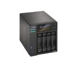 Asustor Lockerstor 4 Gen3 AS6804T 4 Bay NAS, AMD Ryzen Embedded Quad-Core 2.3GHz (burst up to 3.8GHz), Dual USB 4 Ports, Dual 10GbE Ports, Dual 5GbE Ports, 16G ECC RAM DDR5 (Max. 64GB) 4x M.2 SSD Slots (Diskless), 2 x Type C, Black