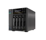 Asustor Lockerstor 4 Gen3 AS6804T 4 Bay NAS, AMD Ryzen Embedded Quad-Core 2.3GHz (burst up to 3.8GHz), Dual USB 4 Ports, Dual 10GbE Ports, Dual 5GbE Ports, 16G ECC RAM DDR5 (Max. 64GB) 4x M.2 SSD Slots (Diskless), 2 x Type C, Black