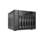 Asustor Lockerstor 6 Gen3 AS6806T 6 Bay NAS, Ryzen Embedded Quad-Core 2.3GHz CPU, Dual USB 4 Ports, Dual 10GbE Ports, Dual 5GbE Ports, 16G ECC RAM DDR5, (Max. 64GB), 4x M.2 SSD Slots (Diskless), 2 x Type C, Black