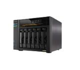 Asustor Lockerstor 6 Gen3 AS6806T 6 Bay NAS, Ryzen Embedded Quad-Core 2.3GHz CPU, Dual USB 4 Ports, Dual 10GbE Ports, Dual 5GbE Ports, 16G ECC RAM DDR5, (Max. 64GB), 4x M.2 SSD Slots (Diskless), 2 x Type C, Black