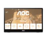 AOC 16T3EA, 15.6" IPS WLED, 1920x1080@60Hz, 4ms GtG, 250cd m/2, 700:1, 50M:1 DCR, USB-C 3.2x1