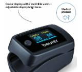 Beurer PO 45 Pulse oximeter; measurement of arterial oxygen saturanion, heart rate; perfusion index;graphic pulse display; medical device