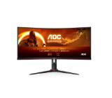 AOC CU34G2XP/BK, 34" Curved 1500R VA, WLED, 3440x1440@180Hz, 1ms GtG, 1ms MPRT, 430 cd/m2, 4000:1, 80M:1 DCR, Tilt, Height Adjust, Swivel, 2xHDMI, 2xDP, USB hub