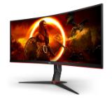 AOC CU34G2XP/BK, 34" Curved 1500R VA, WLED, 3440x1440@180Hz, 1ms GtG, 1ms MPRT, 430 cd/m2, 4000:1, 80M:1 DCR, Tilt, Height Adjust, Swivel, 2xHDMI, 2xDP, USB hub