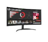 LG 34WR50QK-B, 34" UltraWide Curved, AG, VA, 5ms, 1ms MBR, 3000:1, 300 cd/m2, 21:9, WQHD 3440x1440, HDR 10, sRGB 99%, FreeSync, 100 Hz, HDMI, DisplayPort, Tilt, Reader Mode, PBP, Headphone Out, Black