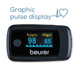 Beurer PO 45 Pulse oximeter; measurement of arterial oxygen saturanion, heart rate; perfusion index;graphic pulse display; medical device