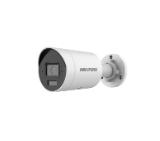 HikVision 4 MP Acusense Smart Hybrid Light Fixed Bullet Network Camera, 4 mm, F1.6, IR, White Light up to 40m, H.265+, IP67, built-in arrayed dual-microphone, built-in memory card slot (up to 512GB), 12Vdc/PoE 7.5W