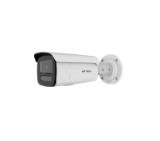 HikVision 4 MP Acusense Smart Hybrid Light Fixed Bullet Network Camera, 4 mm, F1.6, IR, White Light up to 80m, H.265+, IP67, built-in Microphone, built-in memory card slot (up to 512GB), 12Vdc/PoE 11W