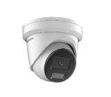 HikVision 4 MP Smart Hybrid Light with ColorVu Fixed Turret Network Camera, 4 mm, F1.0, IR, White Light up to 30m, H.265+, IP67, built-in microphone, built-in memory card slot (up to 512 GB), 12Vdc/PoE 6W